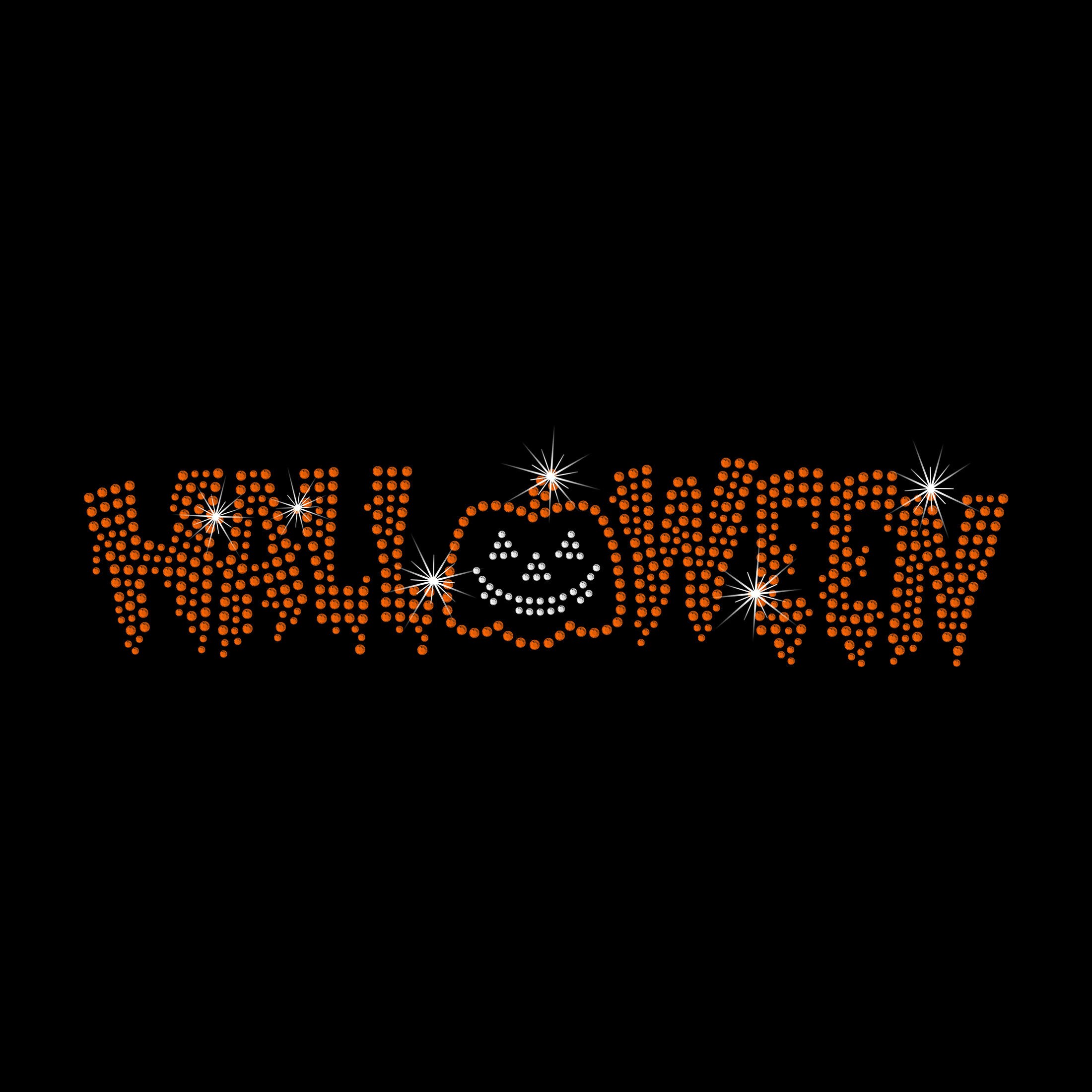 Lot De 9 Transferts Thermocollants Strass Halloween - Citrouille, Chat Noir, Sorcière - Pour Vêtements Et Déco