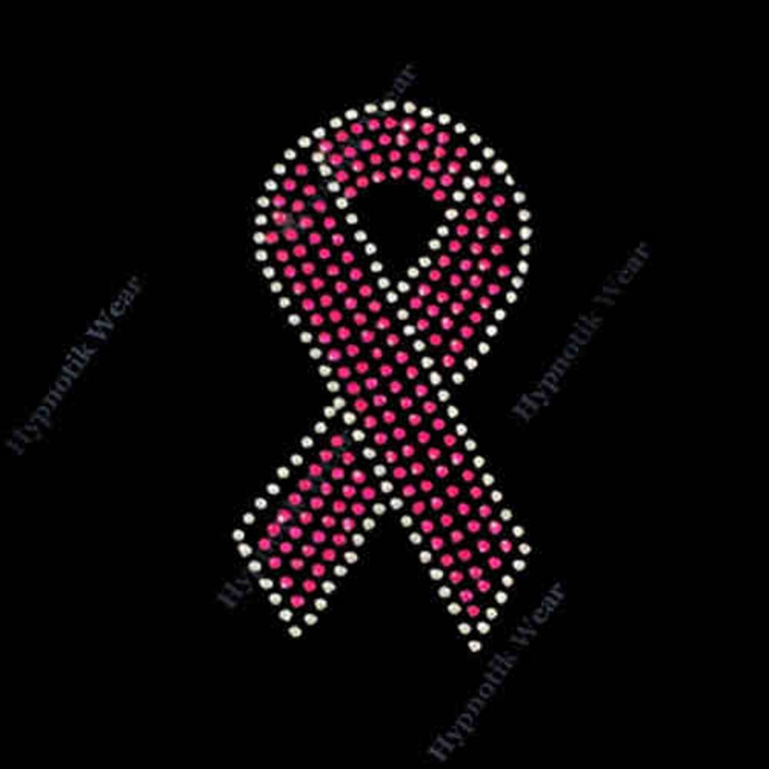 Cancer Ribbon Rhinestone Rhinestone Transfer Pink Breast Cancer Ribbon / 2 Sizes - Etsy
