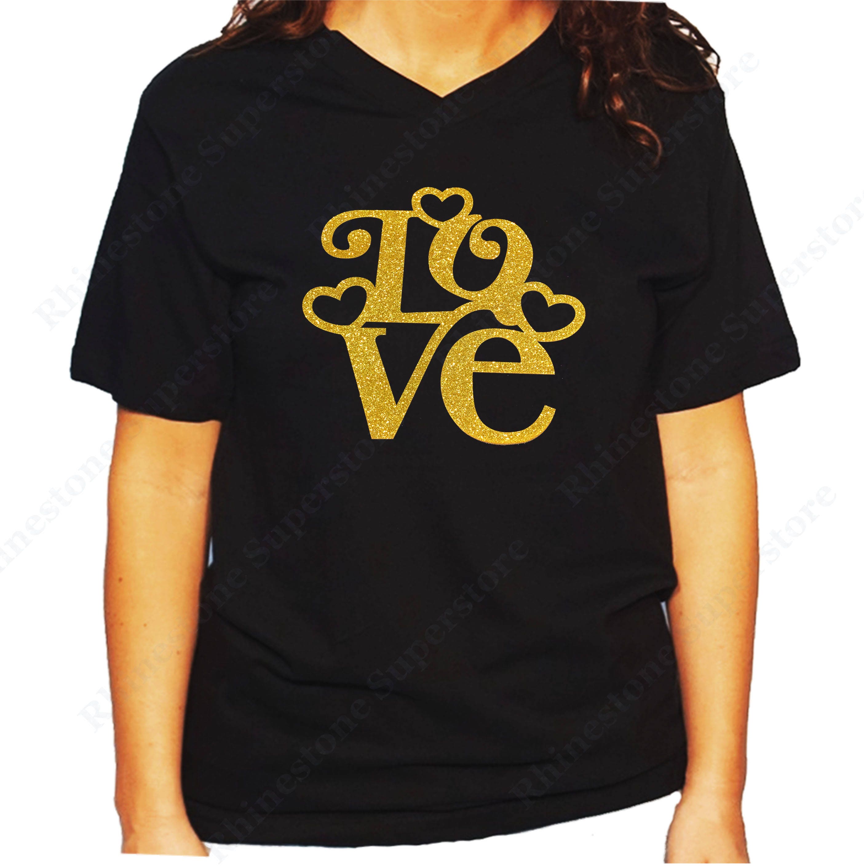 Women's / Unisex Gold Glitter T-shirt 