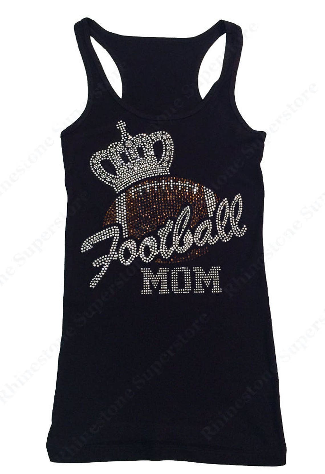 Rhinestone Football Mom Tee - Small