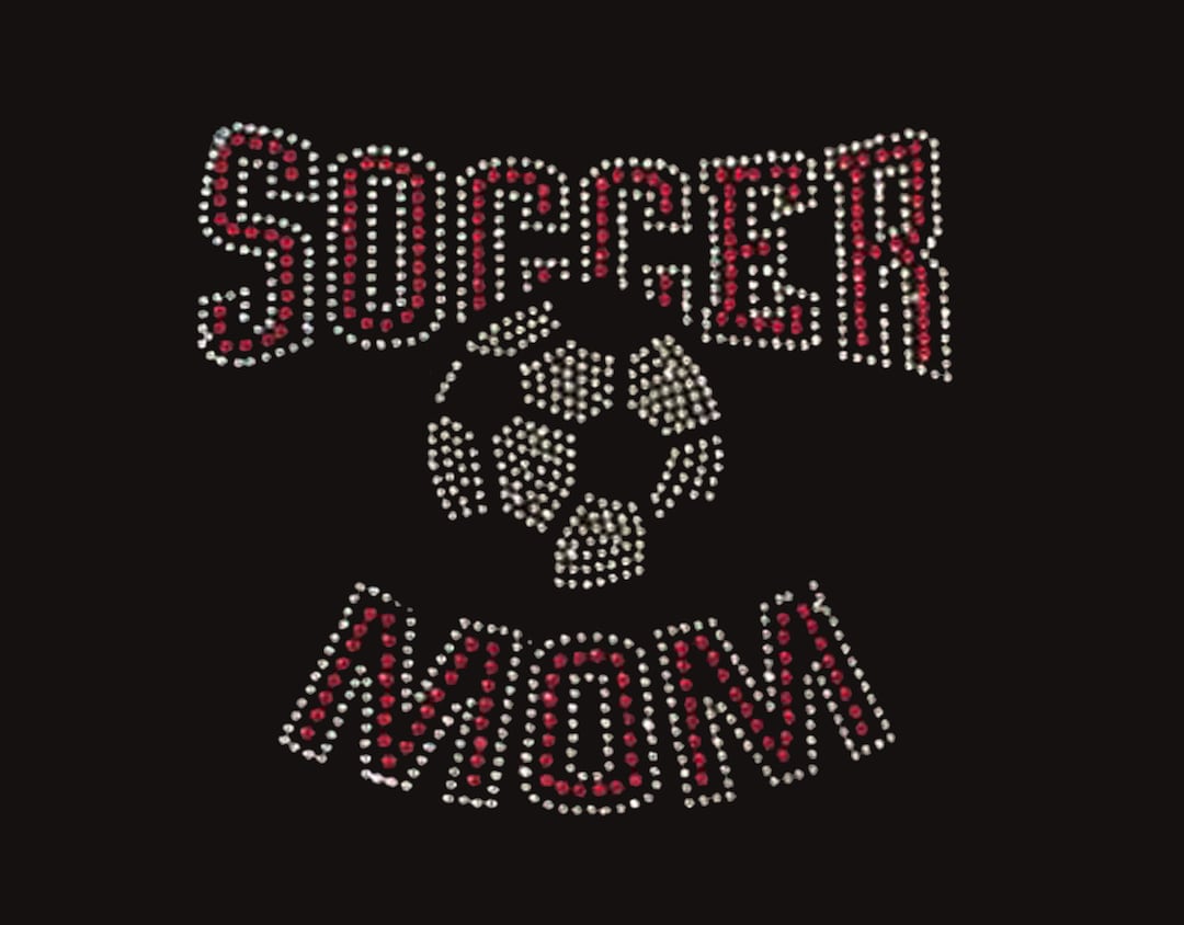 Rhinestone Transfer Red Soccer Mom Iron On, Hot Fix, Bling Sports Etsy