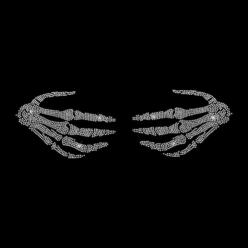 thumbnail image 2 of ANATTASOUL White Rhinestone Iron On Transfers Cross Wings Bling Diamond Hotfix Patches For Clothes, Large Glitter Iron On Sequin Applique For Jeans 2 of 12