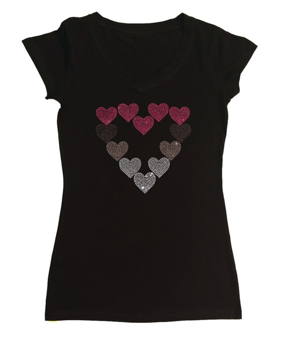 Women's Rhinestone Fitted Tight Snug Shirt 
