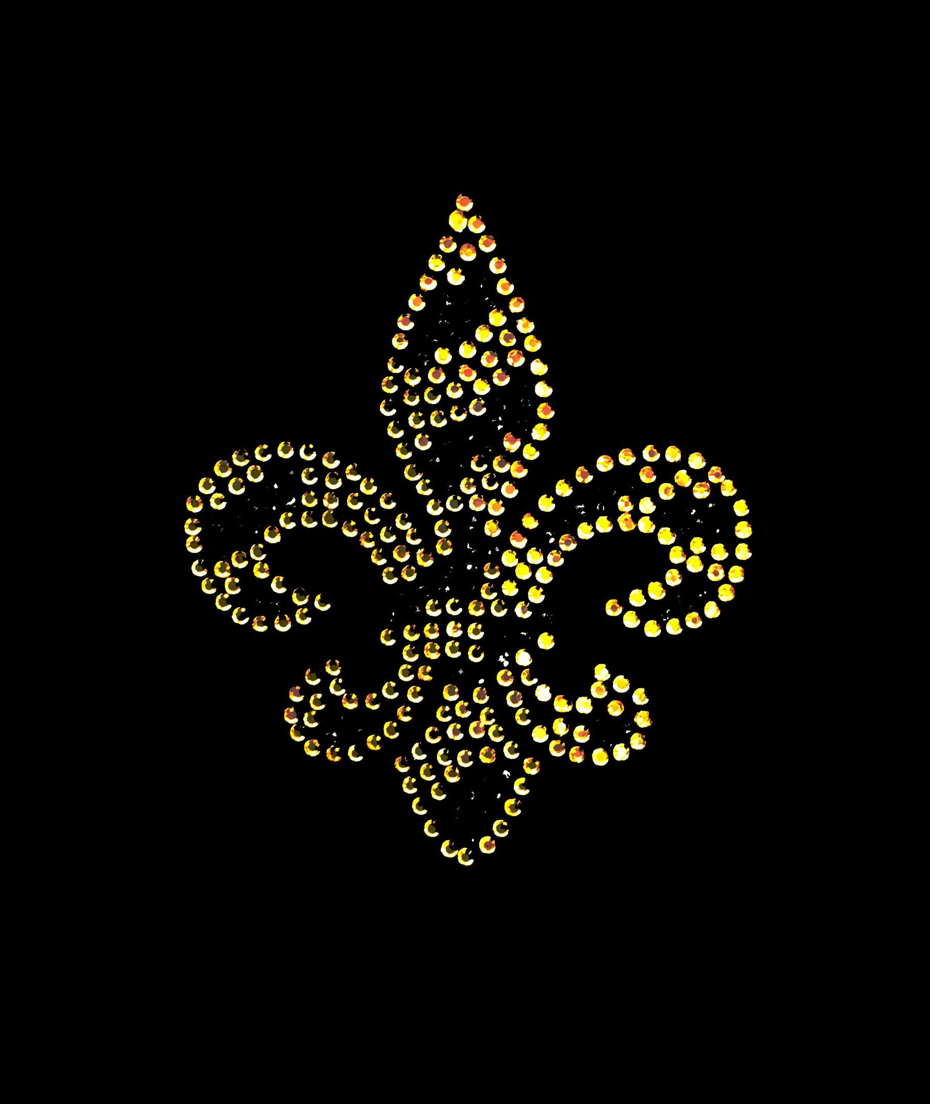 Fleur De Lis Bronze Beaded Applique Motif 3.5/" JB95