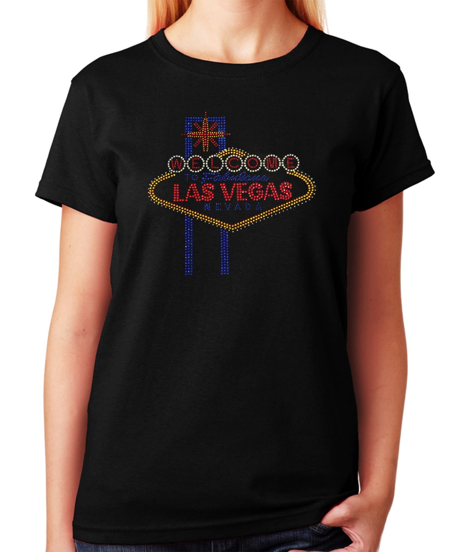 New Las Vegas Raiders Rhinestone New Womens Sizing VNeck T-shirt S thru 4X