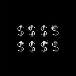 Rhinestone Transfer " Dollar Signs " Hotfix, Iron On, Bling, DIY, Money Signs