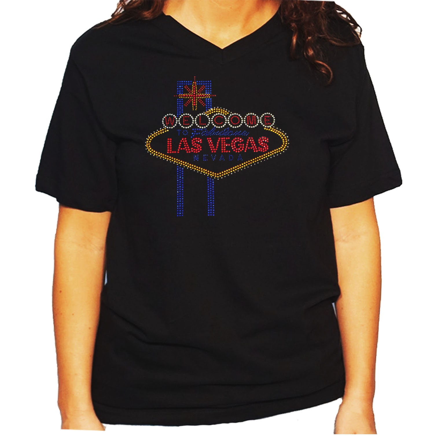 T-shirt M&M's Welcome To Fabulous Las Vegas - Homme - Taille S - Bleu/Noir - 100% Polyester - Occasion Très Bon état