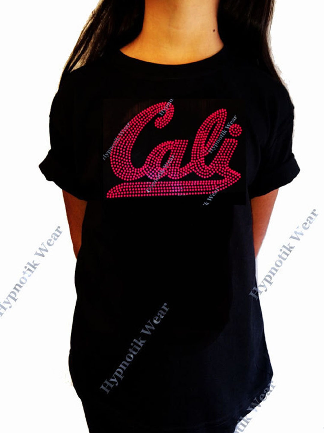 Dance Cropped T Shirt Rhinestone Black