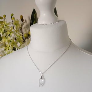 Miniature Perfume Bottle Necklace: Teardrop Crystal Empty DIY Fillable Potion Blood Vial