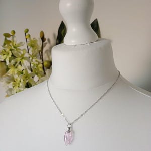 Collana con ciondolo a forma di fiala di pozione liquida: mini boccetta di profumo con tappo a vite rosa