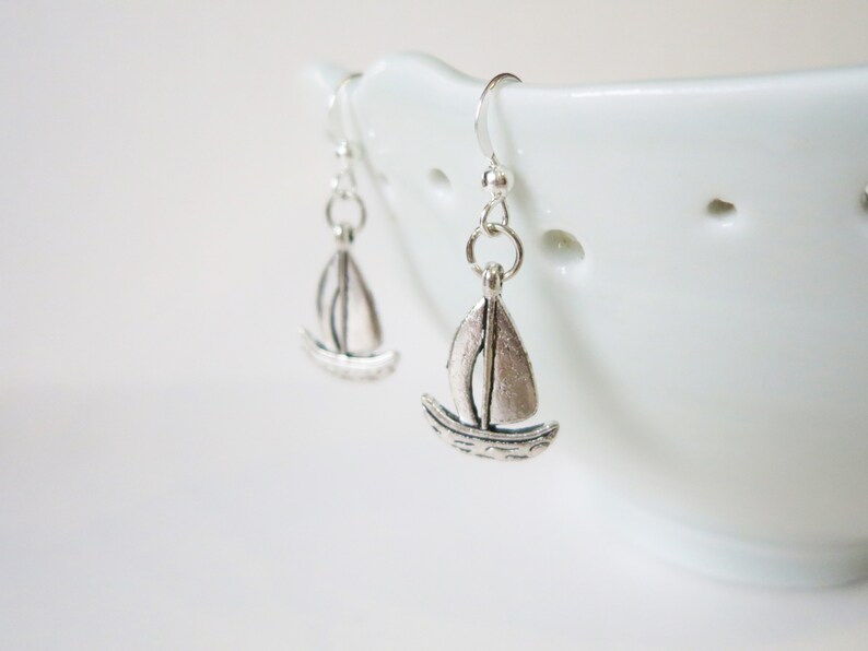 Sailboat Earrings Sailing Boat Earring Nautical Jewellery Etsy UK