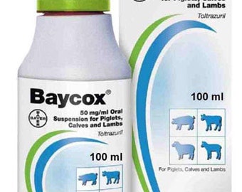 100ml Baycox  Toltrazuril  dogs cats Cattle & Piglet is an oral suspension for piglets, lambs, and calves