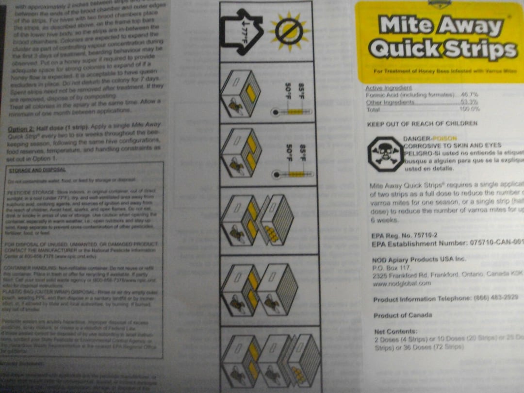 Bio for Bee Varroa Mite Away Formic Pro Quick Strips 4 Strips Exp 11/2024 by Bee Expert Etsy