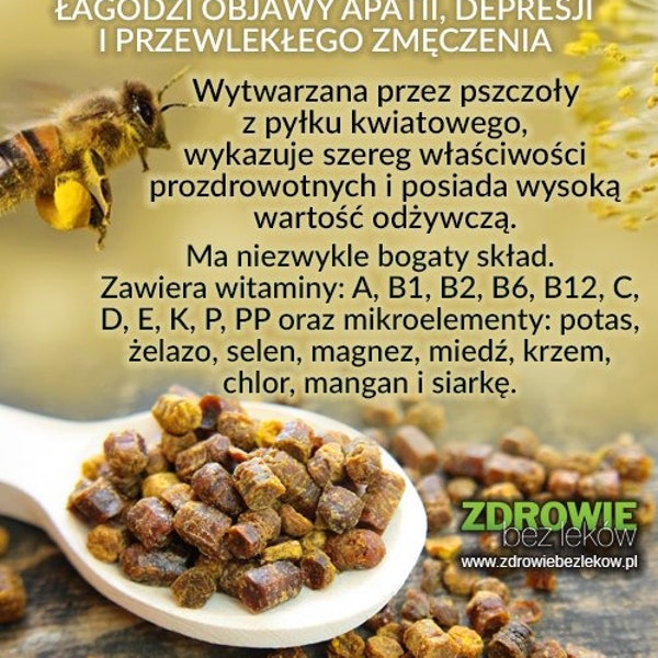 250 gram gram Organic Bee Bread Pollen Perga  GNO Free Tatra Mountains Poland