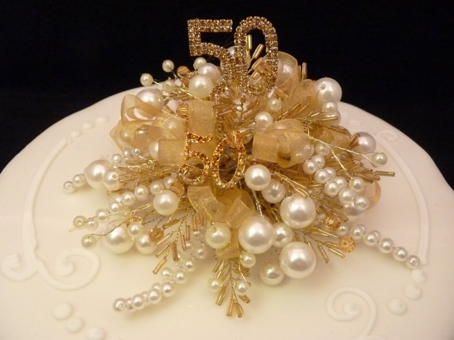 Golden Wedding Cake Decoration Gold Wedding Cake Topper Etsy