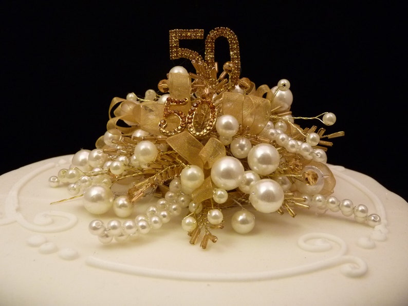 Golden Wedding Cake Decoration Gold Wedding Cake Topper Etsy