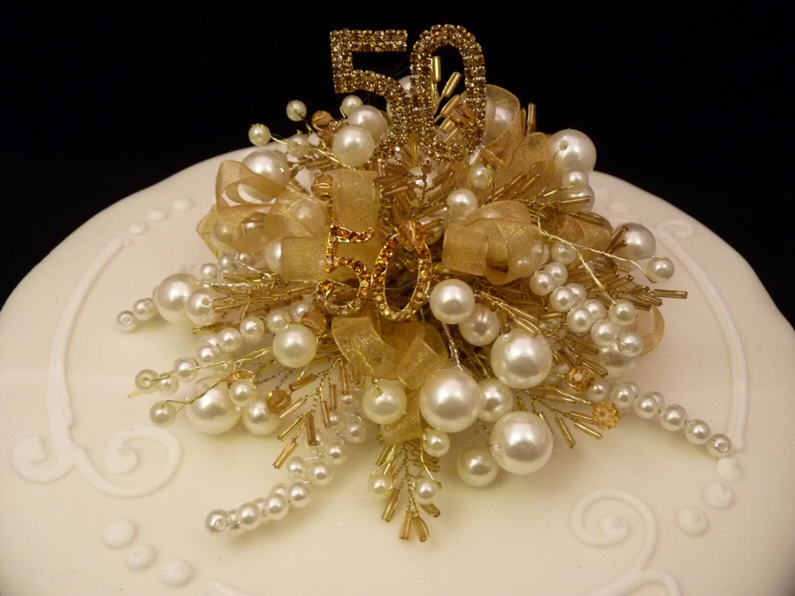 Golden Wedding Cake Decoration Gold Wedding Cake Topper - Etsy