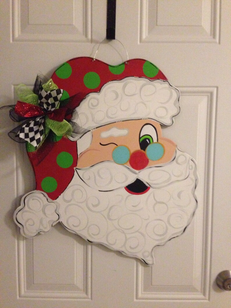 Santa door hanger christmas door hanger christmas door Etsy