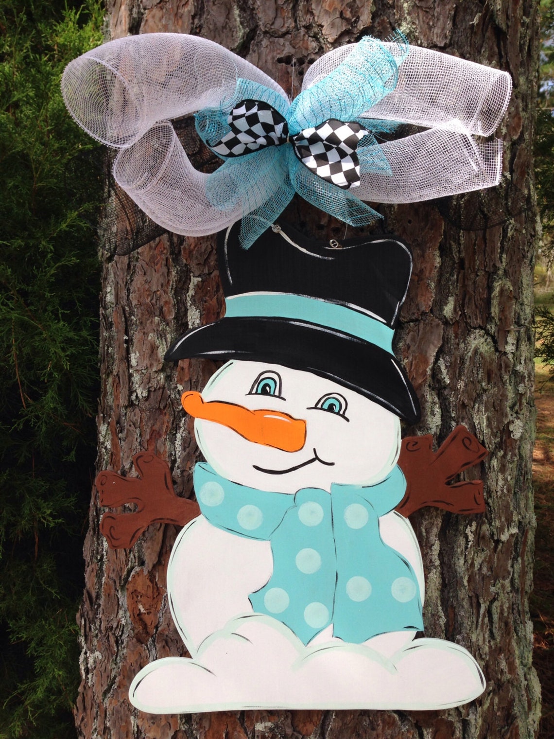 Snowman door hanger winter door hanger christmas door Etsy