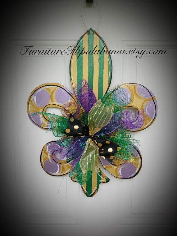 Mardi Gras Door Hangermardi Gras Door Decorationmardi Gras Etsy