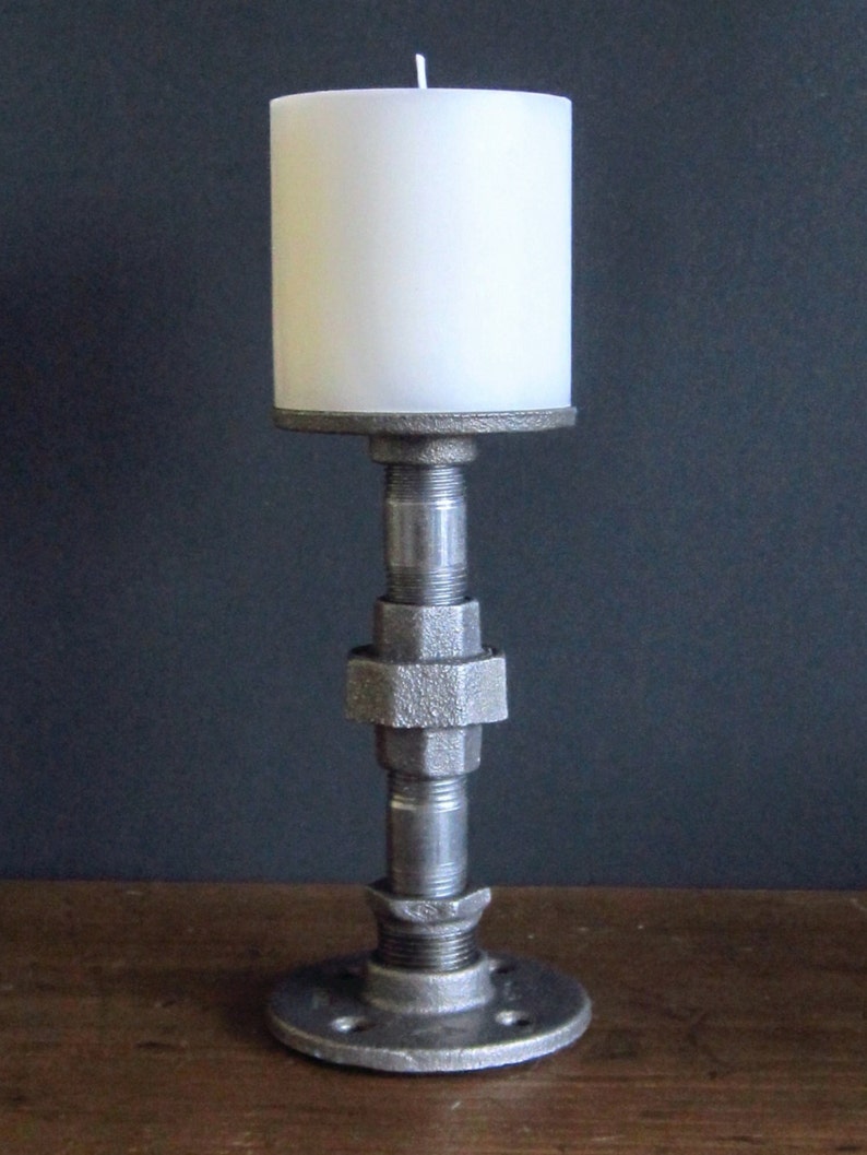 Industrial Pipe Candle Holder Large Etsy