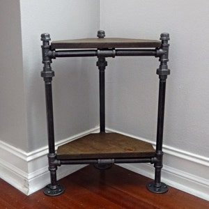 Industrial Pipe Corner Plant Stand image 3