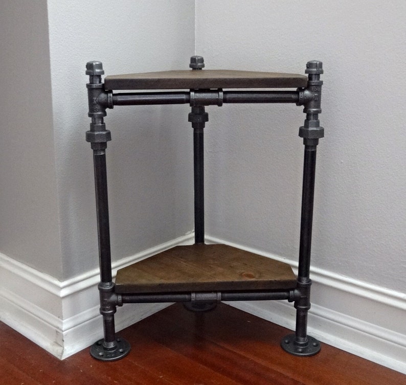 Industrial Pipe Corner Plant Stand image 3