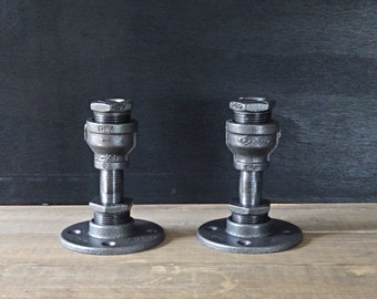 Industrial Pipe Taper Candle Holder Set
