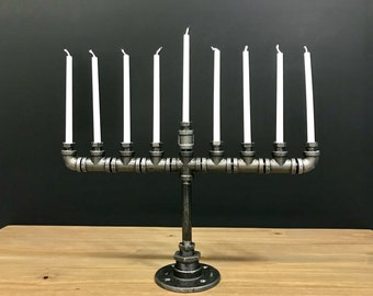 Industrial Pipe Menorah