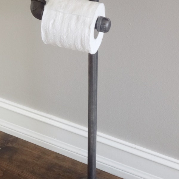 Industrial Pipe Standing Toilet Paper Holder