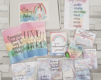 Wohlbefinden Geschenk - Self Care Paket - Self Care Geschenk - Angst Hilfe - Mentale Gesundheit - Positive Zitate - Positivität Geschenk - Selbstliebe - Verwöhnen