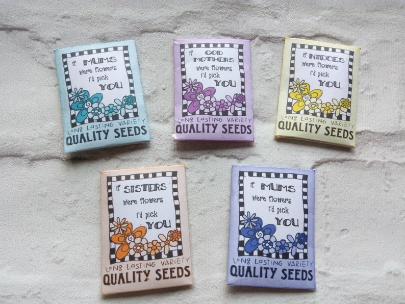 Mini Seed Pack Wild Flower Seeds Seed Pack Seeds For Mum Mothers Day Gift Garden Gift Seed Bomb Alternative Garden Seeds image 2