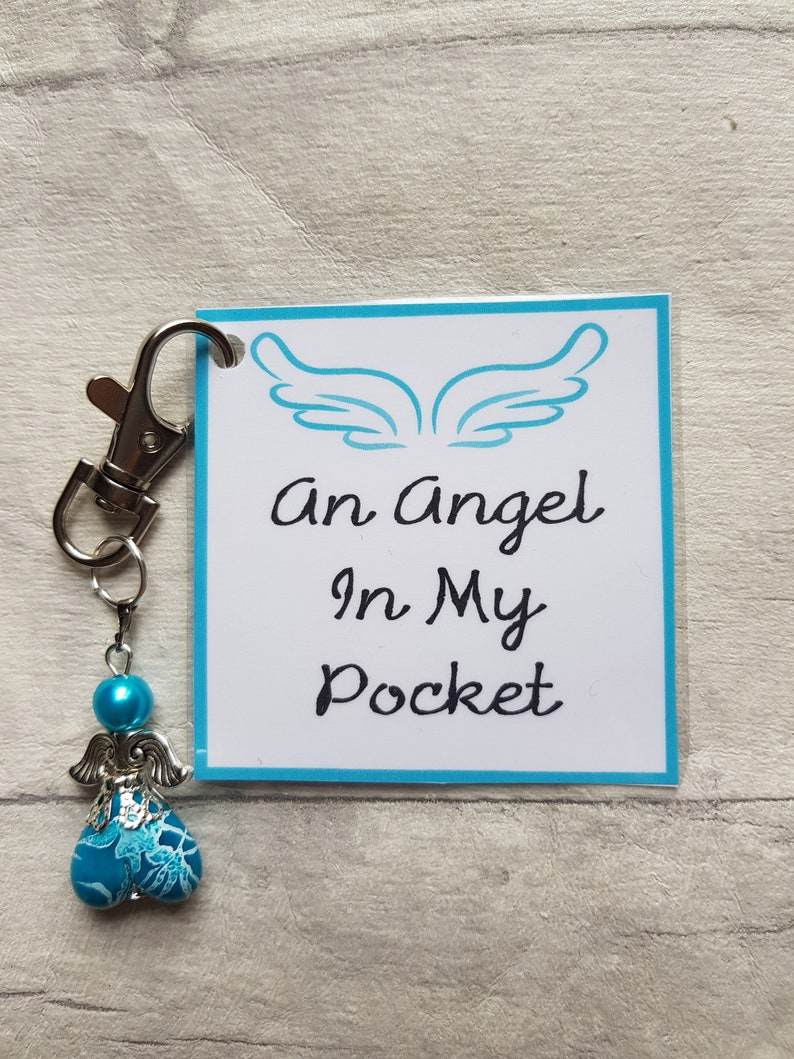 Angel In My Pocket Keyring Angel Bag Charm Angel In My Etsy