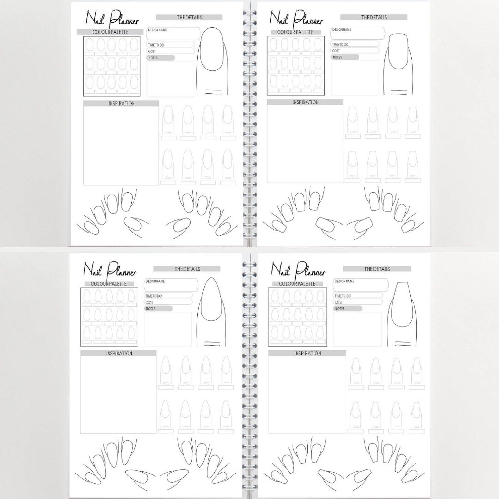 Nail Art Planning Book Nail Technician Design Book Etsy