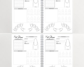 Libro de planificación de arte de uñas - Libro de diseño de técnico de uñas - Libro de planificación de diseño de uñas de salón de belleza - Libro de planificación de diseño de uñas personalizado