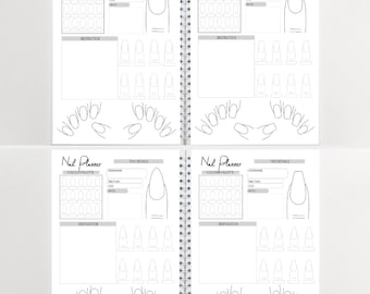 Nail Art Planning Book - Nail Technician Design Book - Beauty Salon Nail Design Planning Book - Custom Nail Design Planning Book