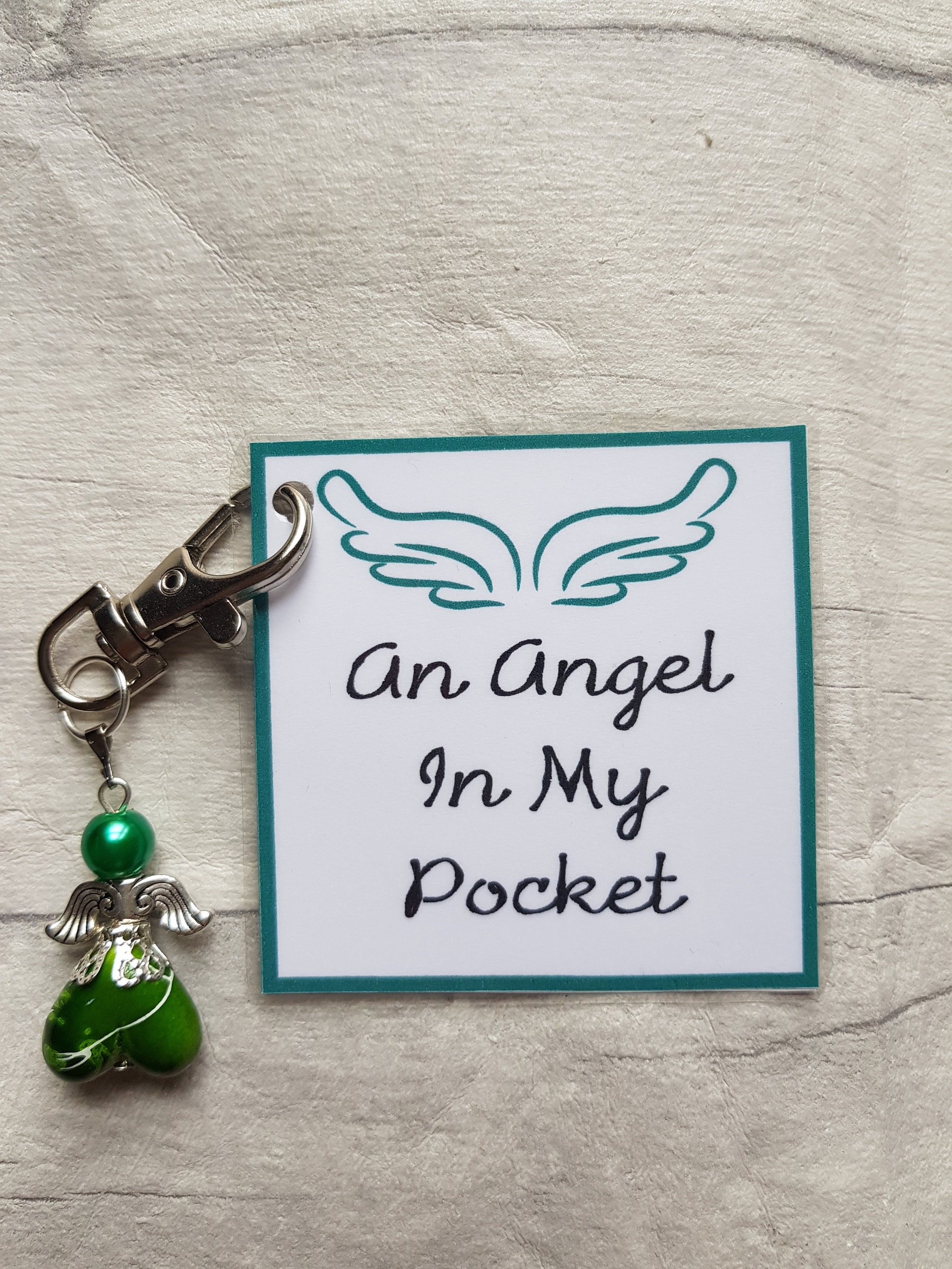 Angel in My Pocket Keyring Angel Bag Charm Angel in My Pocket Angel Keyring  Angel Charm Angel Guardian Angel Gift for Her 