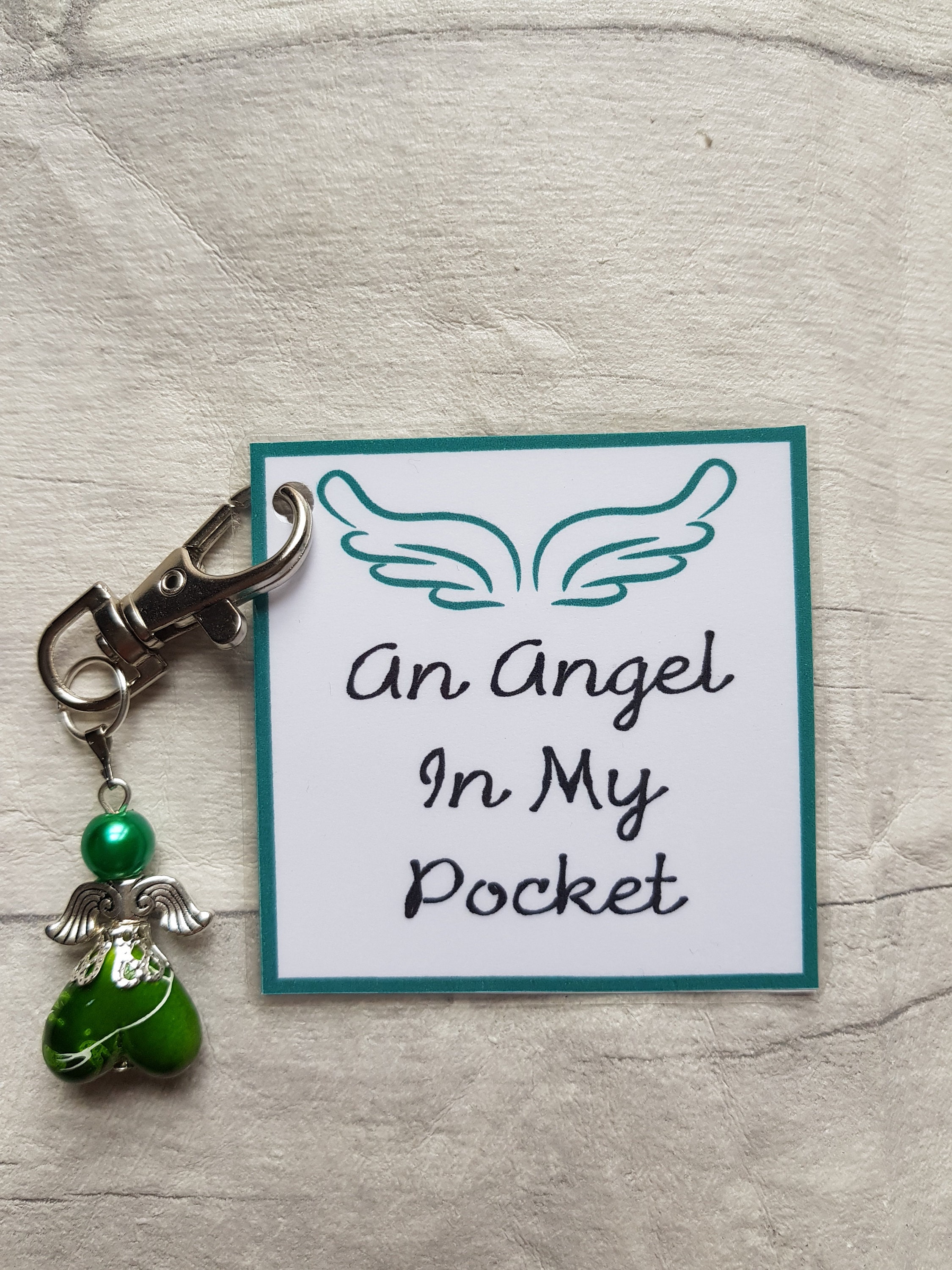 Angel In My Pocket Keyring Angel Bag Charm Angel In My Etsy