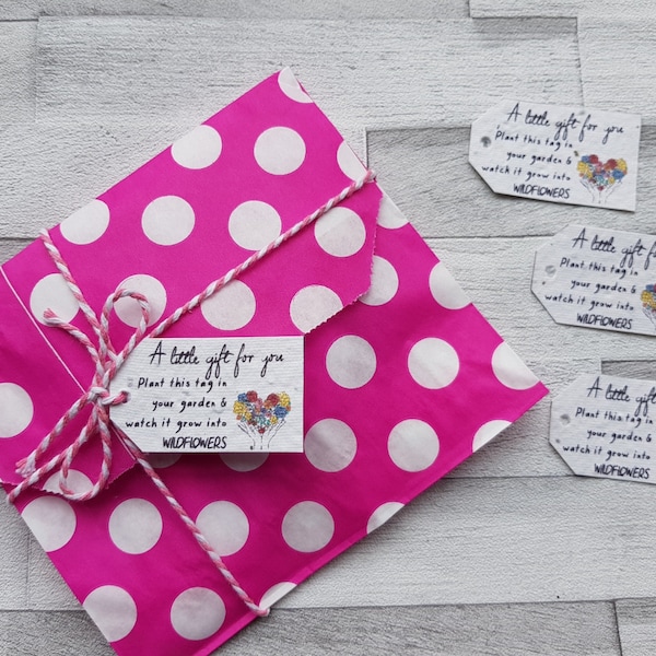 Etiquetas de papel con semillas para plantar - Papel con semillas de flores silvestres - Etiquetas de regalo con diseño personalizado - Embalaje ecológico - Etiqueta personalizada para pequeñas empresas