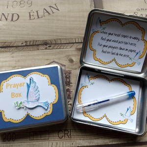 Prayer Tin - Christening Gift  - Religious Box