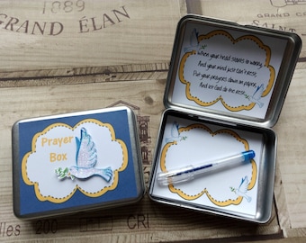 Prayer Tin - Christening Gift  - Religious Box