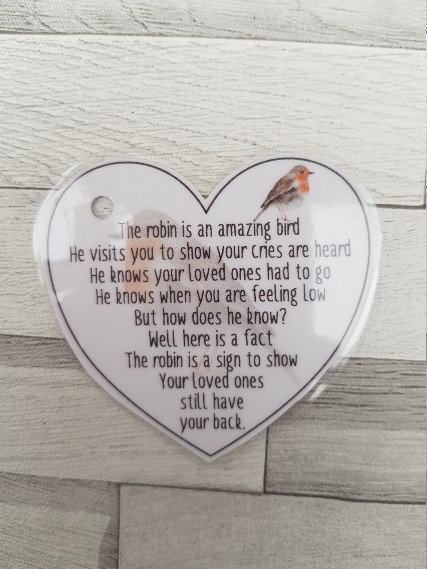 Targa Commemorativa Con Pettirosso Per Ricordare Chi Non C'è Più | Regalo Per Perdita Mamma, Papà, Nonna | Decorazione Casa In Acrilico Con Frase Confortante - 2