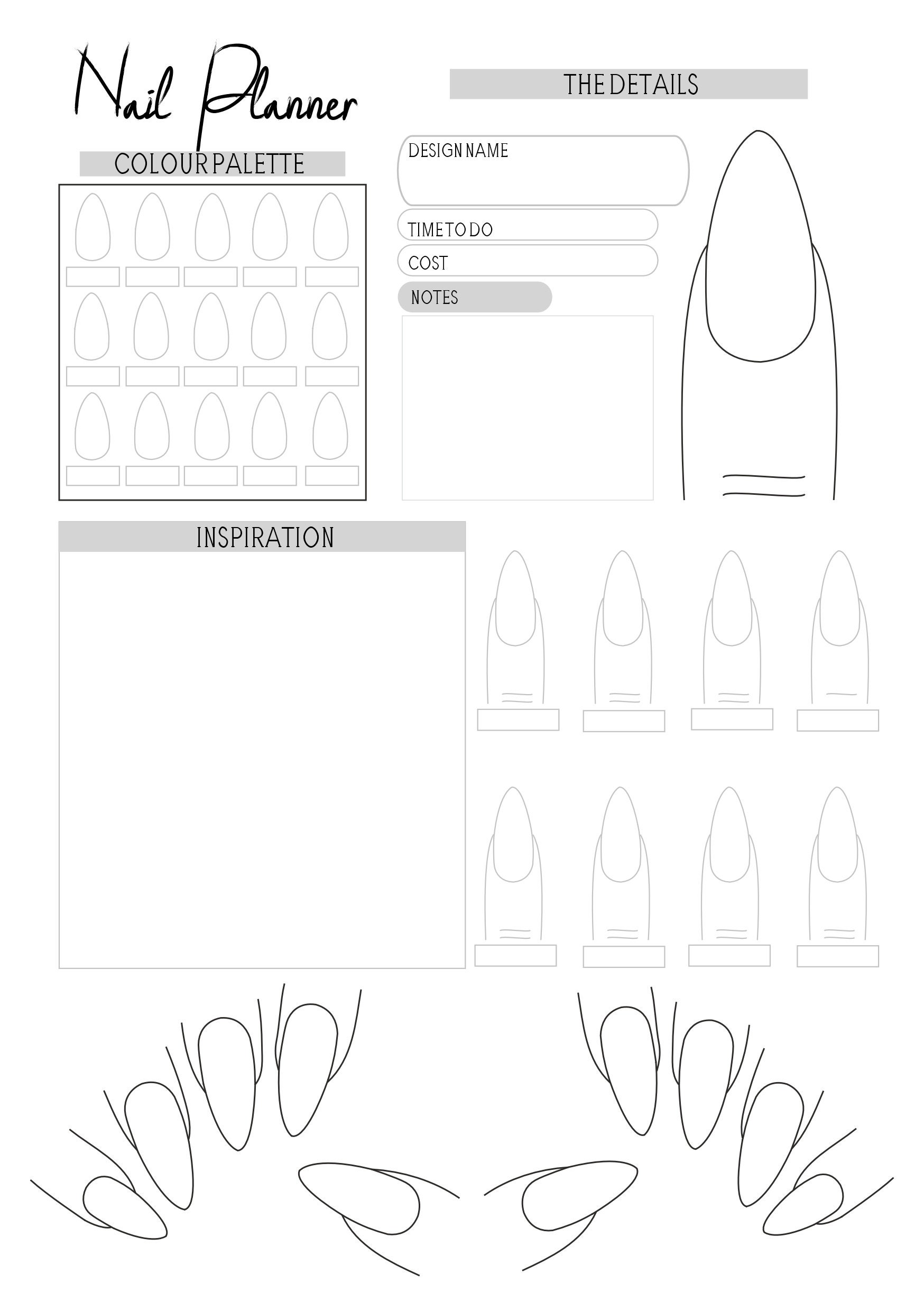 Nail Art Planning Book Nail Technician Design Book Beauty | Etsy