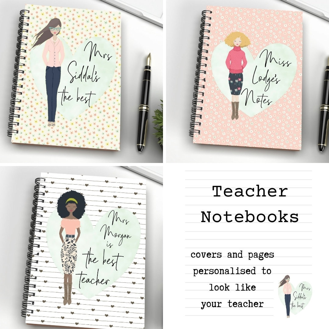 Teachers Notebook - Teacher Gift - Personalised Gift for Teacher ...