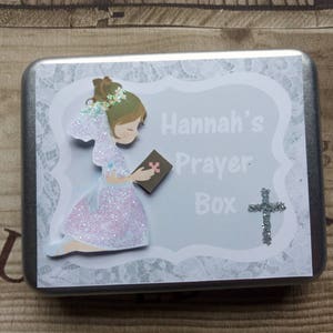 Prayer Tin - Prayer Box - Personalised Prayer Tin - Communion Prayer Box - Communion Gift - Christening Gift - Baptisim Gift - Gift For Her