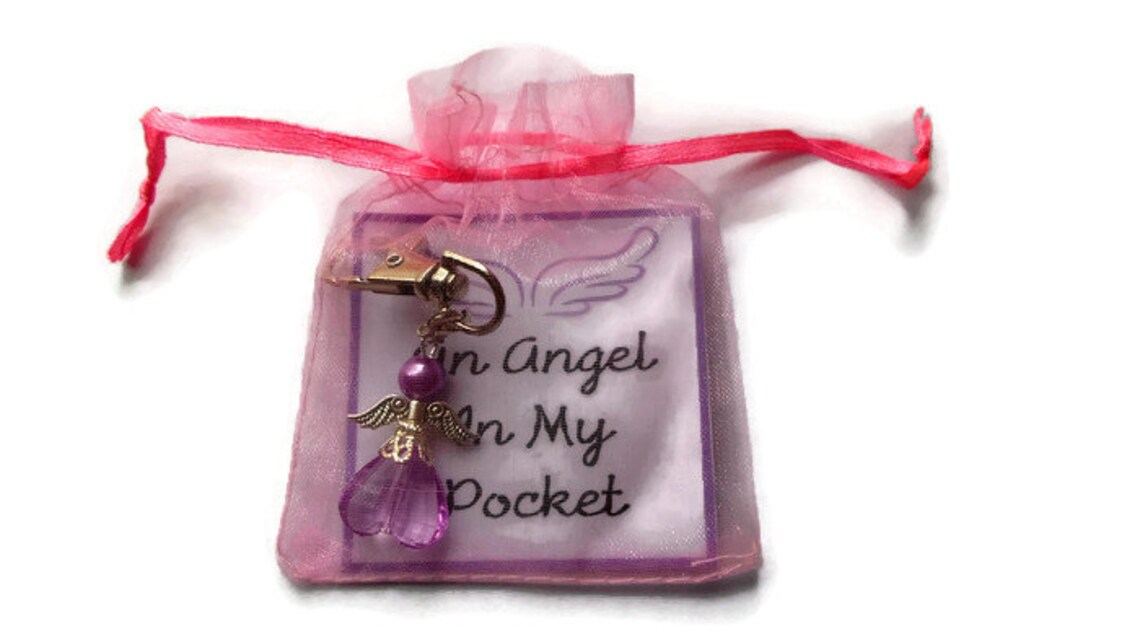 Angel In My Pocket Keyring Angel Bag Charm Angel In My Etsy