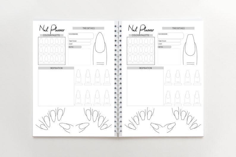 Nail Art Planning Book Nail Technician Design Book Beauty Etsy