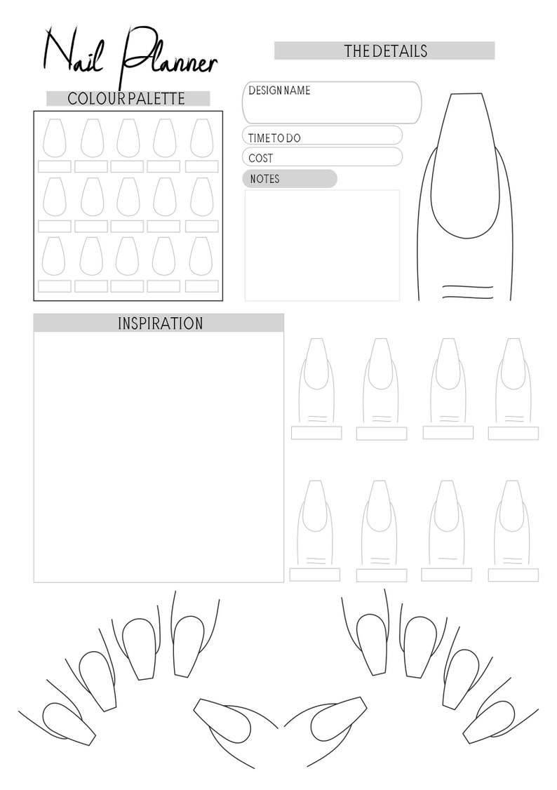 Nail Art Planning Book Nail Technician Design Book Beauty Etsy