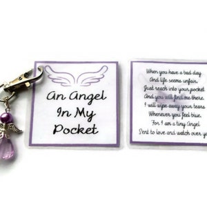 Angel In My Pocket Keyring - Angel Bag Charm - Angel In My Pocket - Angel Keyring - Angel Charm - Angel - Guardian Angel - Gift For Her -