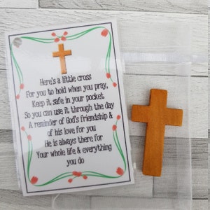 Croix dans ma poche - Croix de la foi - Cadeau religieux - Rappel de foi Dieu/Jésus - Cadeau réconfort en Jésus - Jeton du Souvenir - Aide à l'anxiété